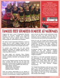 Tangled Feed Stompers article in newsletter