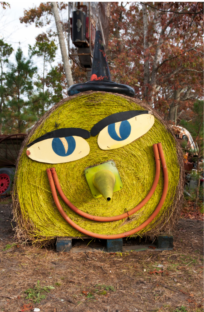 decorated hay bale