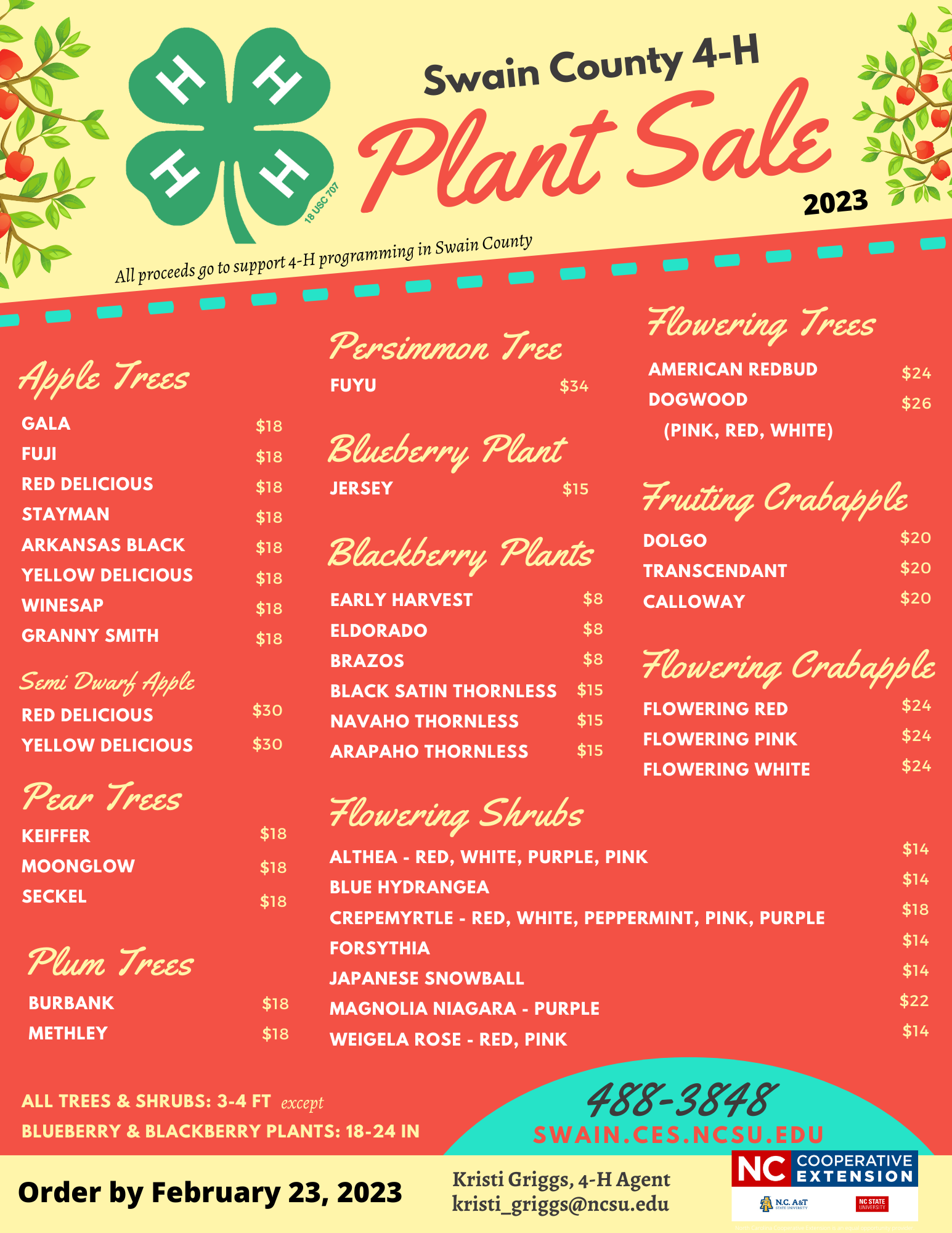 2023 4-H Plant Sale Flyer