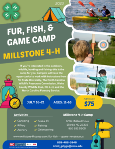 Fur, Fish & Game Camp Flyer 2023