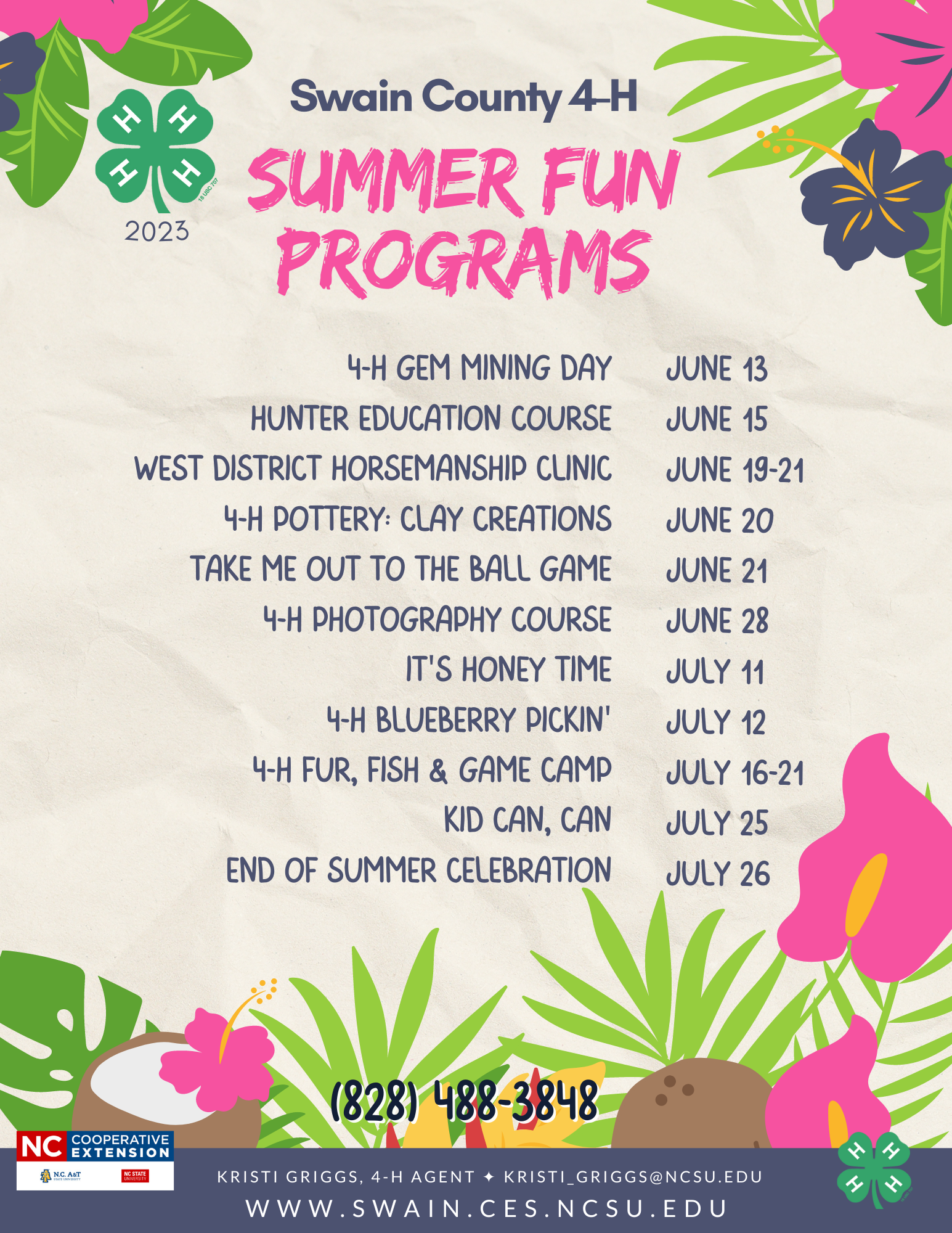 2023 4-H Summer Fun Programs