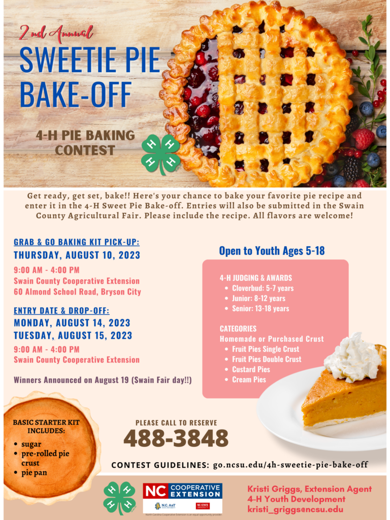 2023 Sweetie Pie Bake-Off: 4-H Pie Baking Contest | N.C. Cooperative  Extension