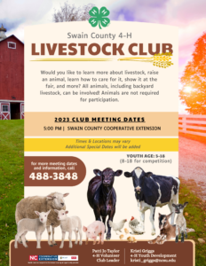 2023 4-H Livestock Club Flyer