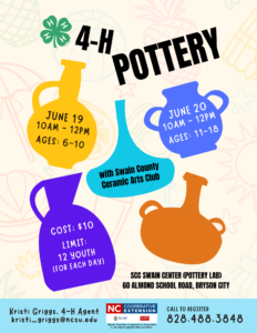 4-H Pottery Clay Creations - Summer 2024
