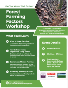 Forest Farming Factors Workshop Flyer